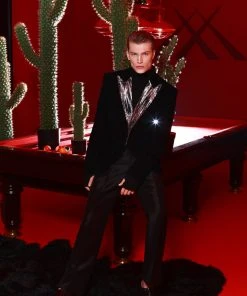 Shopalbina2022 2020's Black Suit With Black Shirt