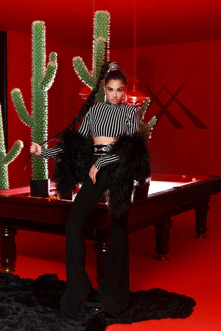 Shopalbina2022 Black And White Crop Top With High Waist Pants. 3 Shopalbina2022 Black And White Crop Top With High Waist Pants.