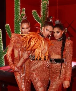 Shopalbina2022 Lace Orange Dress 2020's