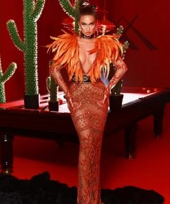 Shopalbina2022 Phoenix Orange Dress 2020's