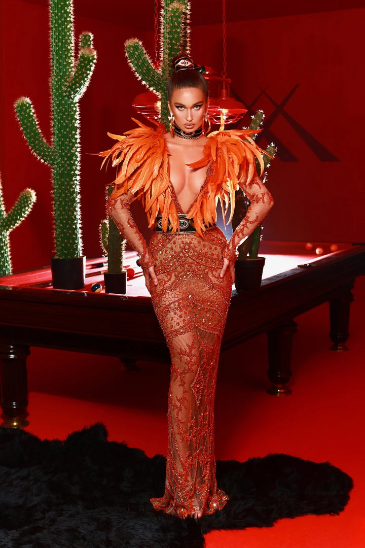 Shopalbina2022 Phoenix Orange Dress 2020's 3 Shopalbina2022 Phoenix Orange Dress 2020's