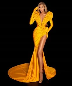 Shopalbina2022 Yellow Longuette Dress GLORIA