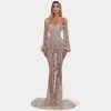 Shopalbina2022 WILD Long Silver Off Shoulder Dress