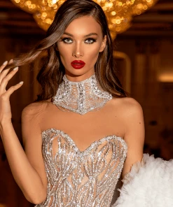 Shopalbina2022 HERMINIA Midi Silver Dress