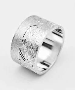 Shopalbina2022 Silver Ring With AD Logo Accessories