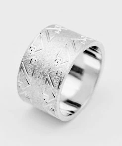 Shopalbina2022 Accessories Wide Ring With AD Logo Design