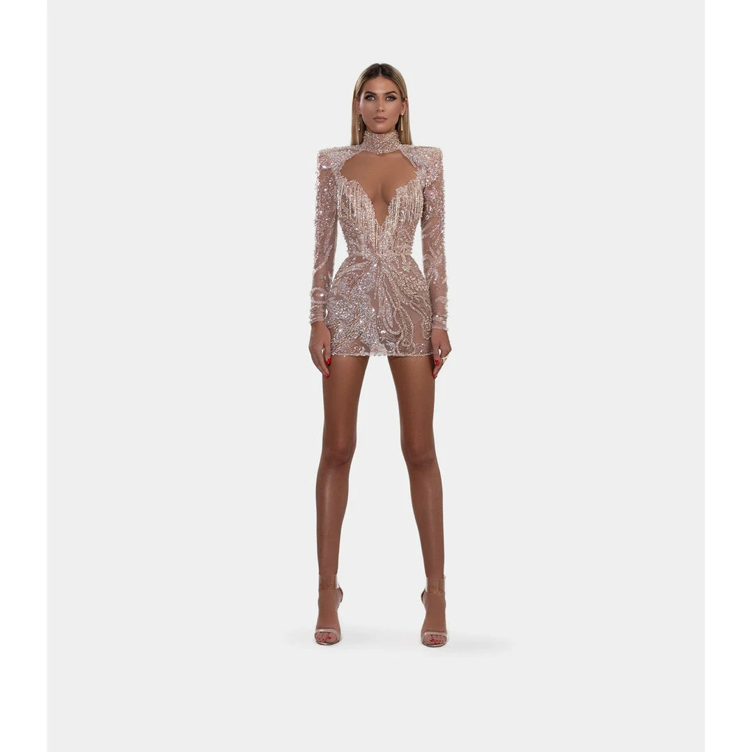 Shopalbina2022 Short Rose-nude Fringe Corset Dress 5 Shopalbina2022 Short Rose-nude Fringe Corset Dress