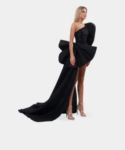 Shopalbina2022 Long Ribbon One Sleeved Dress