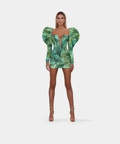 Shopalbina2022 WILD Green Printed Dress