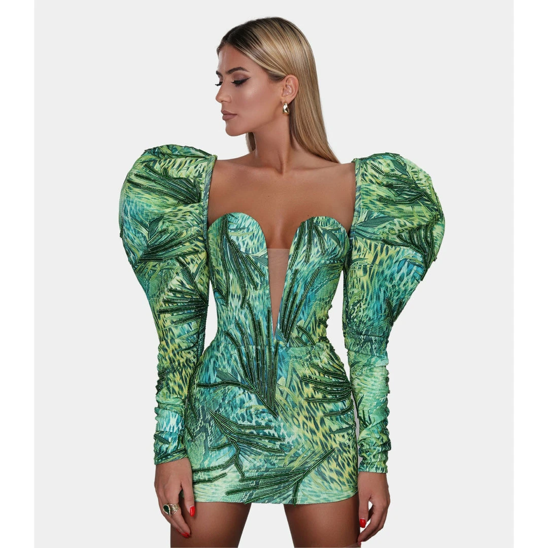 Shopalbina2022 WILD Green Printed Dress 5 Shopalbina2022 WILD Green Printed Dress