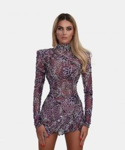 Shopalbina2022 Short Embellished Purple Dress WILD