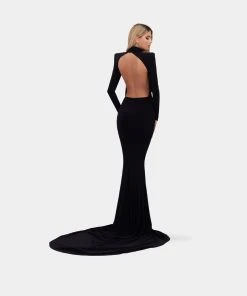 Shopalbina2022 WILD Black Evening Gown With Mermaid Sweep Train 9 Shopalbina2022 WILD Black Evening Gown With Mermaid Sweep Train