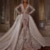 Shopalbina2022 Bridal Couture Mermaid Gown With Embellished Detachable Train