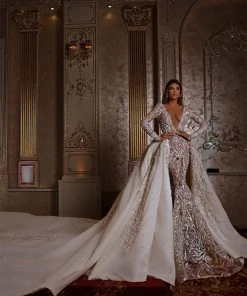 Shopalbina2022 Bridal Couture Mermaid Gown With Embellished Detachable Train 8 Shopalbina2022 Bridal Couture Mermaid Gown With Embellished Detachable Train