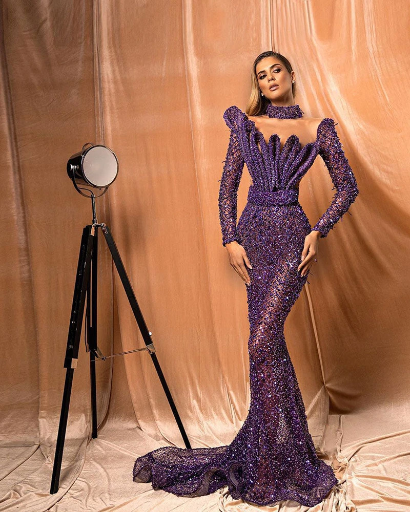 Shopalbina2022 Ruffled Embellished Purple Dress 3 Shopalbina2022 Ruffled Embellished Purple Dress