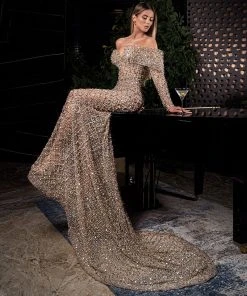 Shopalbina2022 Golden Dress REINE
