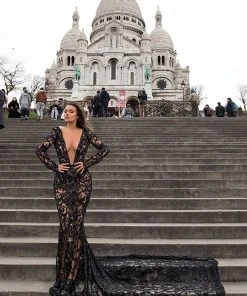 Shopalbina2022 Lace Black Dress BRIGITTE