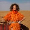 Shopalbina2022 DESERTE Long Orange Feathered Dress 1 Shopalbina2022 DESERTE Long Orange Feathered Dress