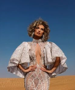 Shopalbina2022 Cape Sleeve Dress