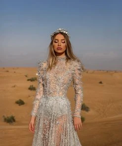 Shopalbina2022 Long Silver Dress