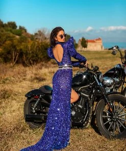 Shopalbina2022 BIKER ZONE Long Puffy Shouldered Dress