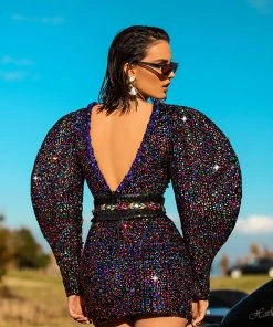 Shopalbina2022 BIKER ZONE Short Colorful Dress