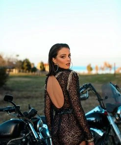 Shopalbina2022 Short Black And Gold Dress