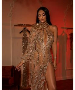 Shopalbina2022 HAUTE COUTURE Gold Embellished Glamorous Dress 7 Shopalbina2022 HAUTE COUTURE Gold Embellished Glamorous Dress