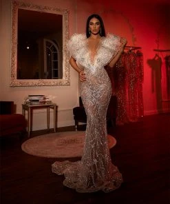 Shopalbina2022 HAUTE COUTURE Extravagant White Dress