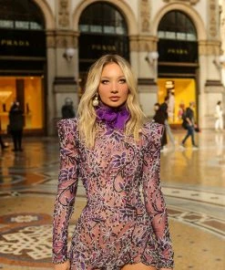 Shopalbina2022 Purple Lace Short Dress