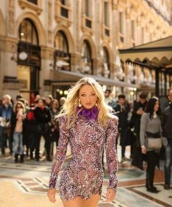 Shopalbina2022 Purple Lace Short Dress