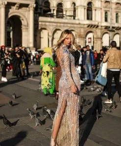 Shopalbina2022 Long Silver Dress BELLA