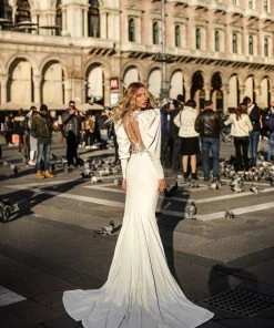 Shopalbina2022 White Puffy Shoulder Dress