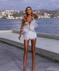 Shopalbina2022 White Feathered Short Dress Fairy Tale 8 Shopalbina2022 White Feathered Short Dress Fairy Tale