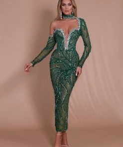 Shopalbina2022 Off-Shoulder Sleeve Green Dress ALBINADYLA X IVY SHOWROOM 8 Shopalbina2022 Off-Shoulder Sleeve Green Dress ALBINADYLA X IVY SHOWROOM