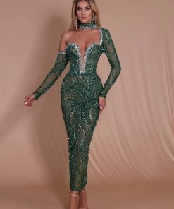 Shopalbina2022 Off-Shoulder Sleeve Green Dress ALBINADYLA X IVY SHOWROOM 9 Shopalbina2022 Off-Shoulder Sleeve Green Dress ALBINADYLA X IVY SHOWROOM