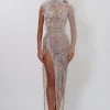 Shopalbina2022 Silver Embellished Gown WILD