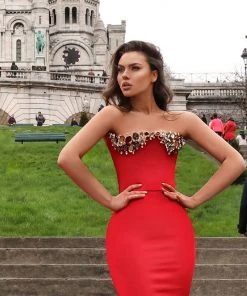 Shopalbina2022 BRIGITTE Red Fancy Dress