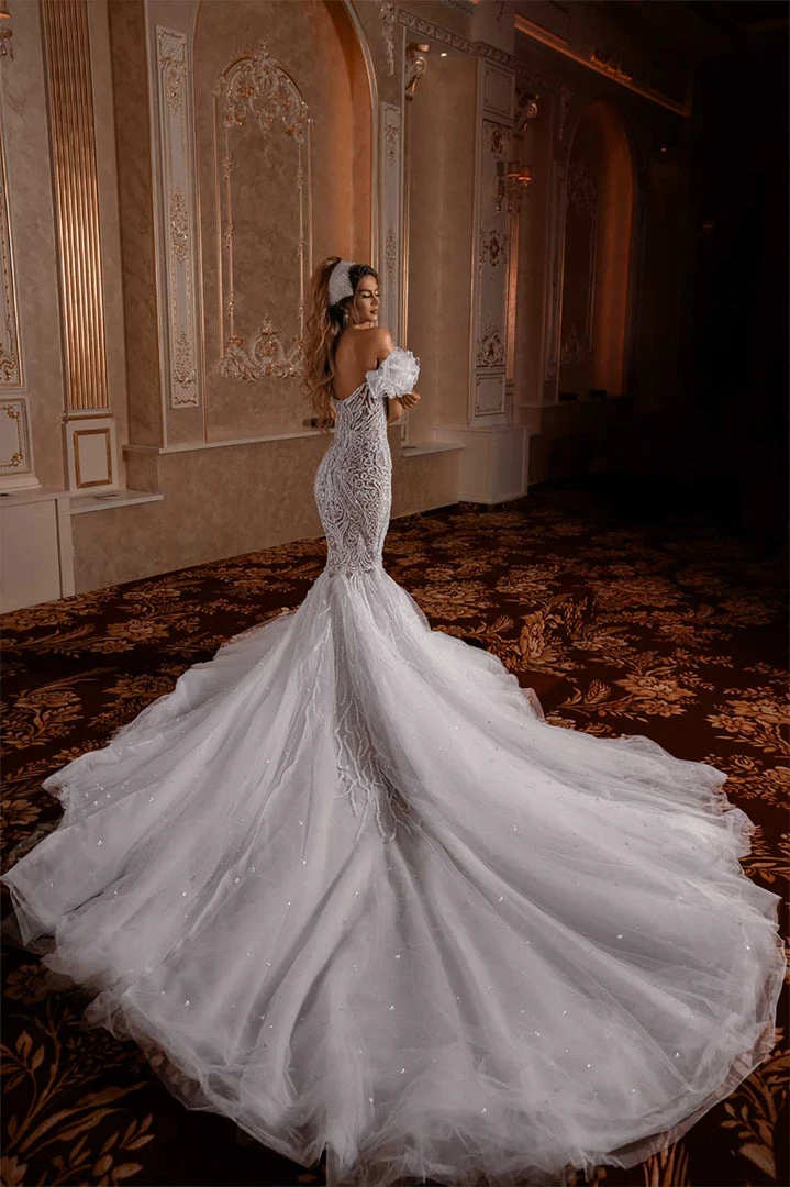 Shopalbina2022 One Shoulder Mermaid Bridal Gown 5 Shopalbina2022 One Shoulder Mermaid Bridal Gown