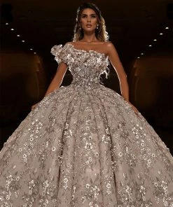 Shopalbina2022 Bridal Couture One Ruffle Shoulder Bridal Gown