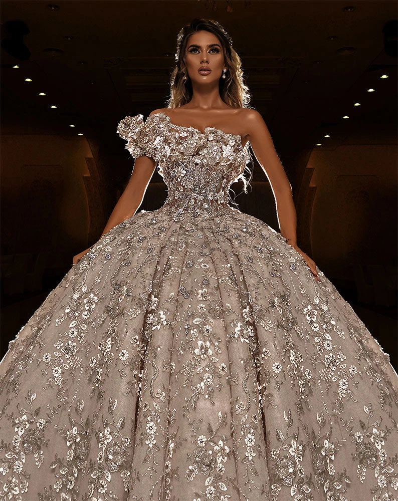 Shopalbina2022 Bridal Couture One Ruffle Shoulder Bridal Gown 3 Shopalbina2022 Bridal Couture One Ruffle Shoulder Bridal Gown