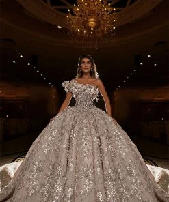 Shopalbina2022 Bridal Couture One Ruffle Shoulder Bridal Gown