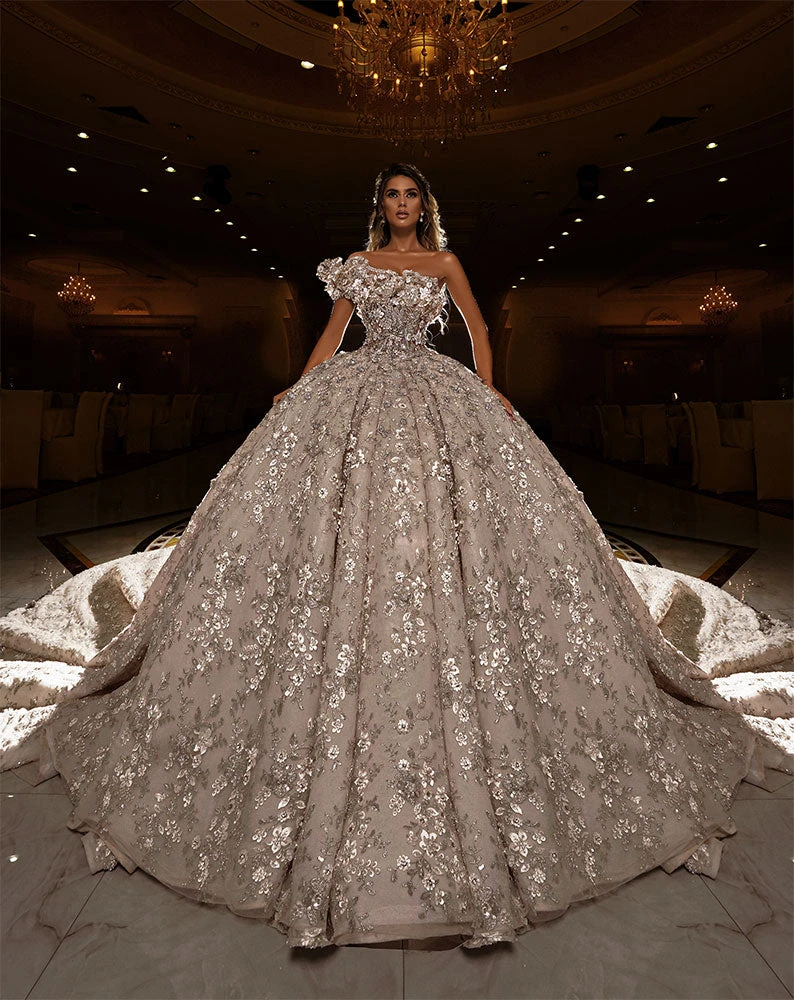 Shopalbina2022 Bridal Couture One Ruffle Shoulder Bridal Gown 5 Shopalbina2022 Bridal Couture One Ruffle Shoulder Bridal Gown