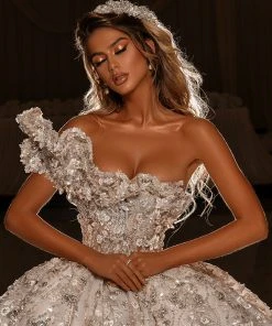 Shopalbina2022 Bridal Couture One Ruffle Shoulder Bridal Gown 12 Shopalbina2022 Bridal Couture One Ruffle Shoulder Bridal Gown