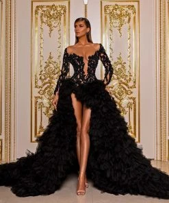 Shopalbina2022 Black Tulle Gown Haute Couture
