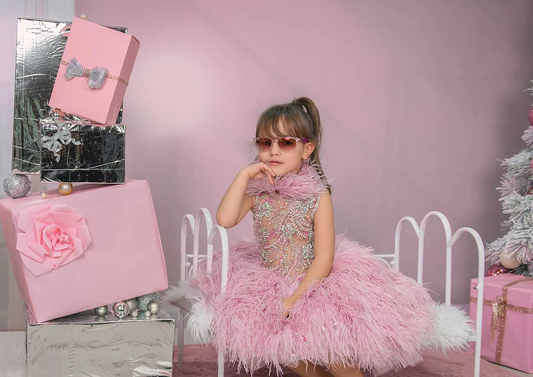 Shopalbina2022 Fluffy Feather Pink Dress Children 3 Shopalbina2022 Fluffy Feather Pink Dress Children